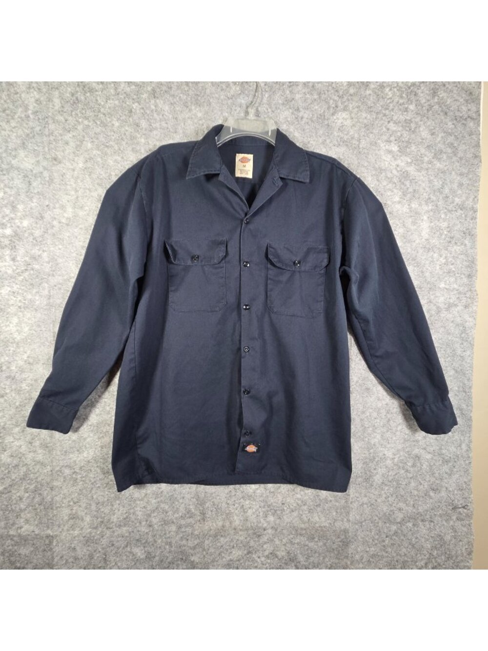 Dickies Men’s Navy Long Sleeve Button Up Work Shirt Size M